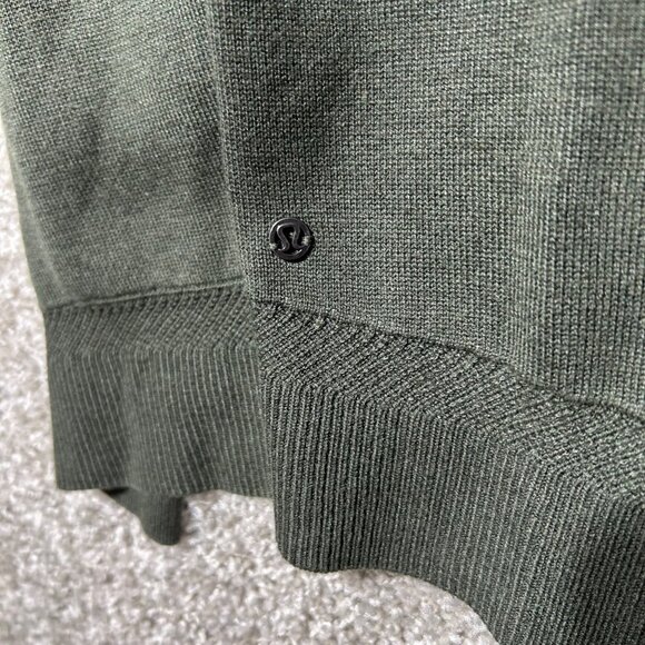 Lululemon Womens Sz M Cardigan Casual Open-Front Knit Long Sleeve Sweater Green - Picture 8 of 8